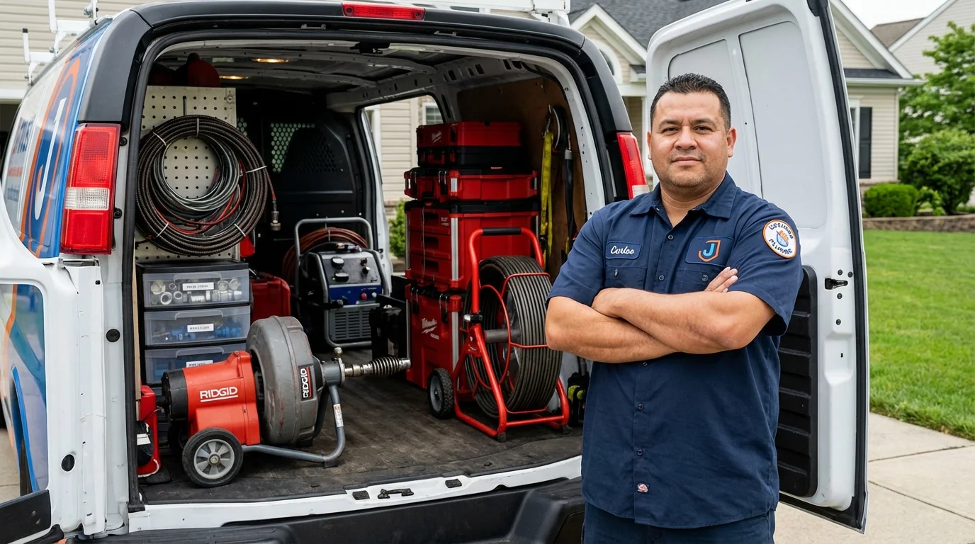 Professional drain cleaning equipment and Johns Plumbing LLC plumber in Kissimmee