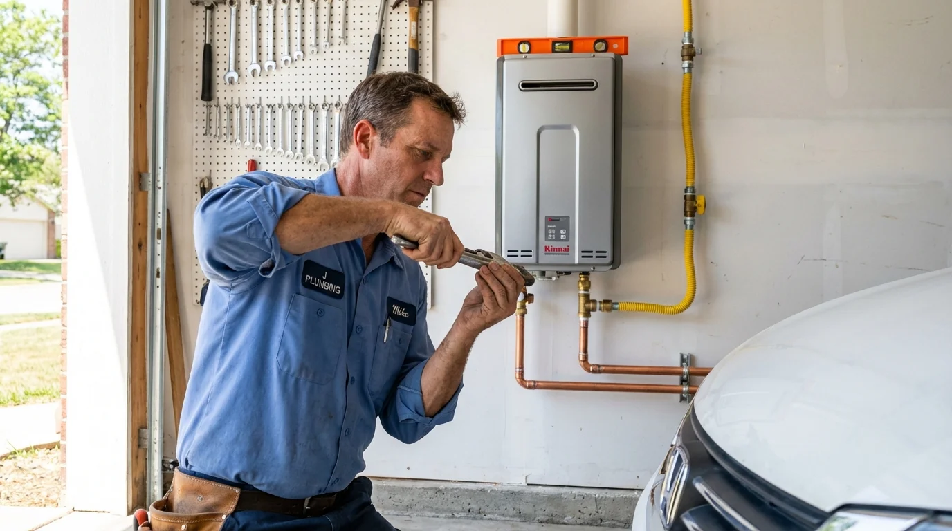 Tankless water heater installation by a Johns Plumbing LLC plumber in Kissimmee